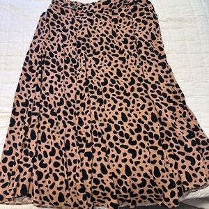 ASOS Black and brown Leopard Print Skater Skirt SZ 16 (US)